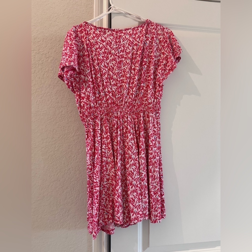 Lulu’s Dondi Red and White Print Tie-Front Short Sleeve Romper - Picture 8 of 11